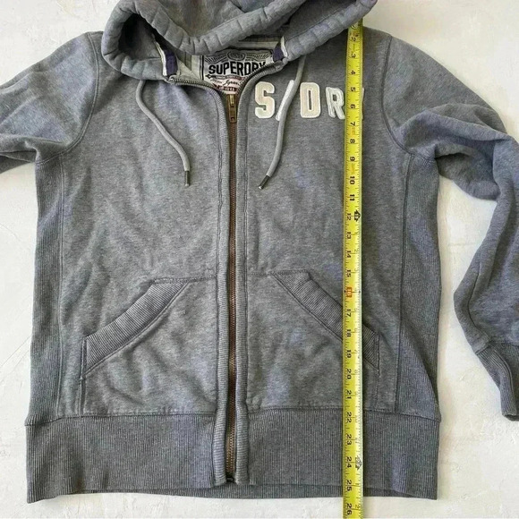 Superdry Classic Union Workwear Supplies Full Zip Y2K Hoodie Men Gray Size L - Picture 9 of 11
